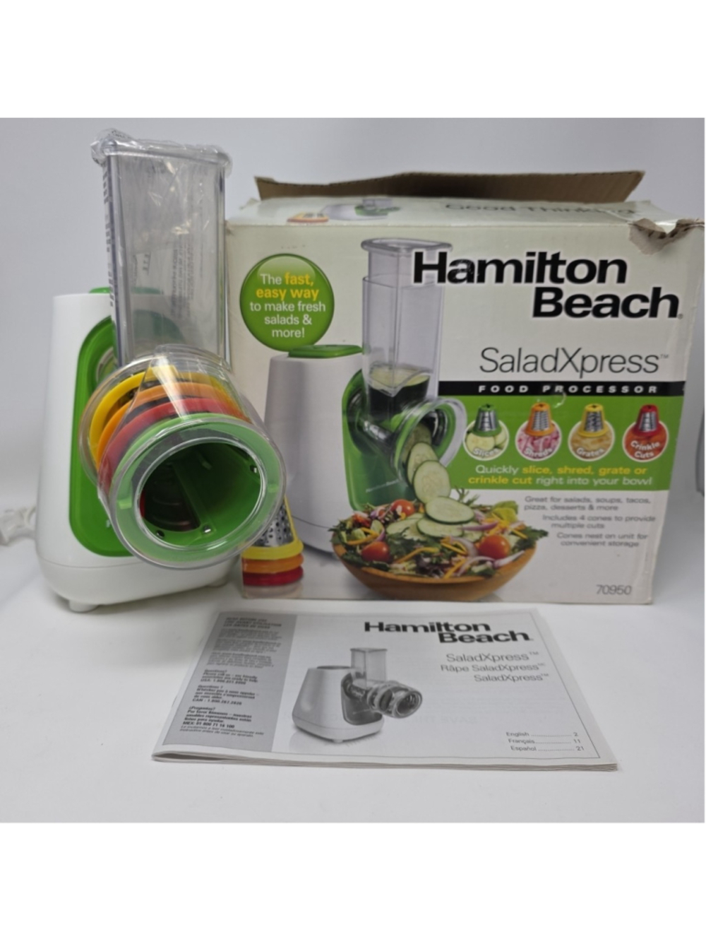 Hamilton Beach SaladXpress 70950 Electric Salad Slicer Shredder Grater Shooter